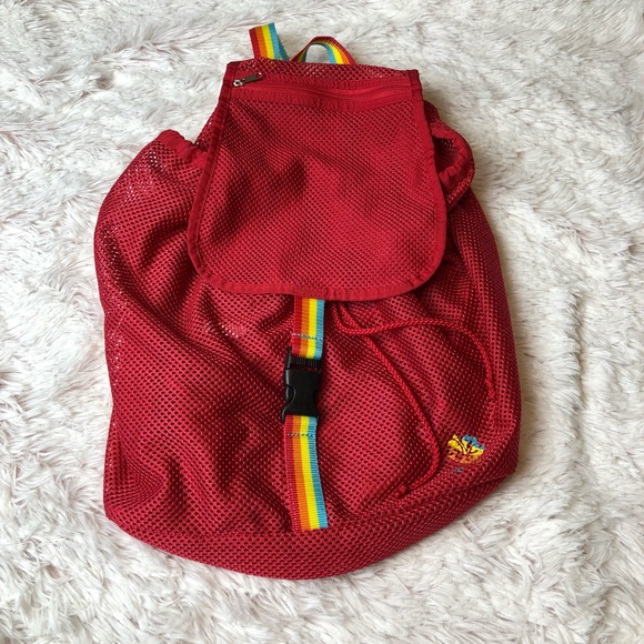 red mesh backpack